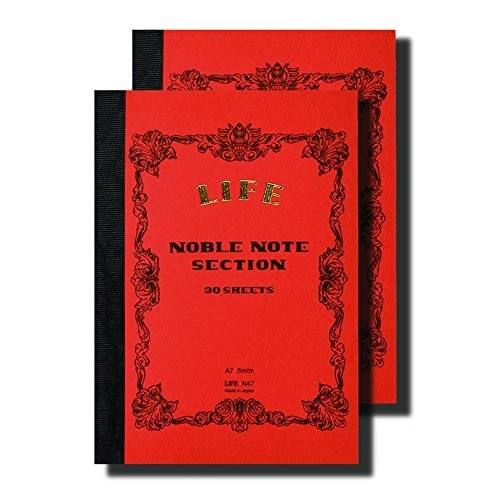LIFE Notebook Noble Note Selection Grid A7 N47 Set of 2 100 Sheets Made in Japan