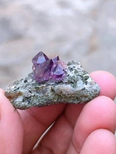 Karur Amethyst sceptre on matrix Natural Mineral specimen Crystal rock