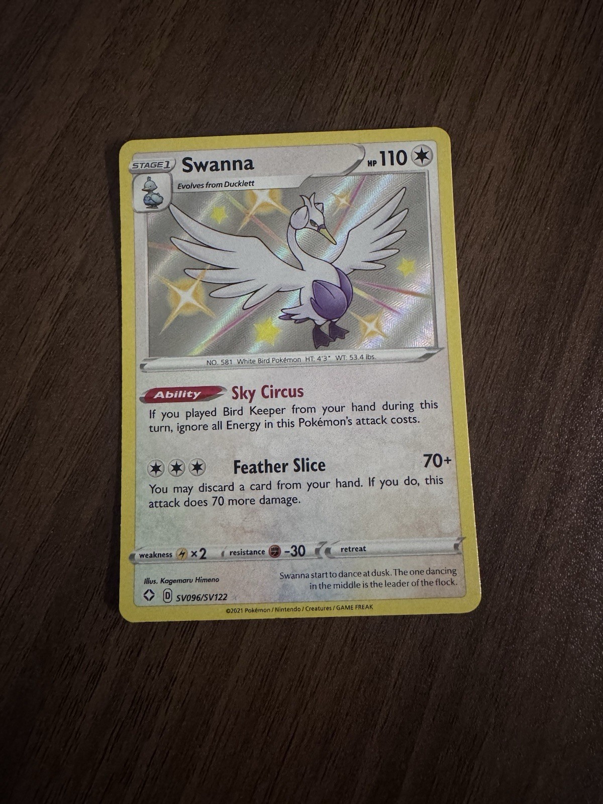 Swanna SV096/SV122 Shining Fates: Shiny Vault Holo