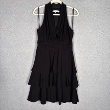 Vintage 90s Y2K Tiered Halter Dress 10 Ruffles Coquette Whimsigoth Fairy Grunge