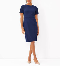 Ann Taylor $159 The Short Sleeve Sheath Dress in Bi-Stretch Curvy Fit size 4