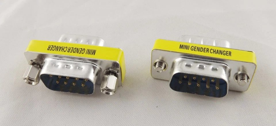 Mini Gender Changer Convertor DB9 RS232 9 Pin Male To Male M/M Adapter Connector - Image 4 of 4