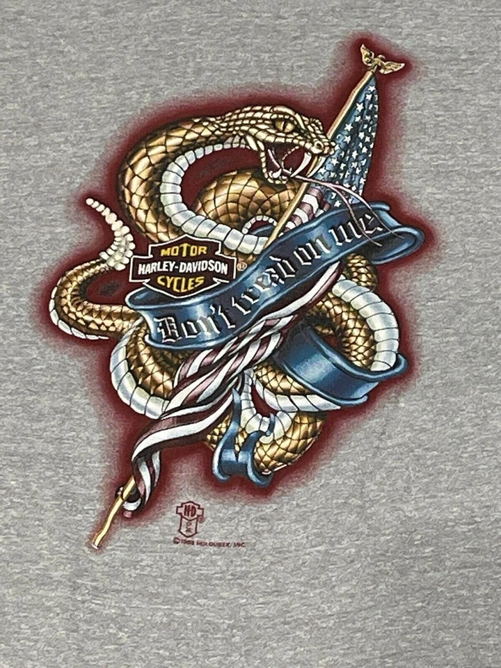 Harley Davidson Holoubek gris vintage 1988 "Don't Tread On Me" talla XL rara... Foto 4 de 4