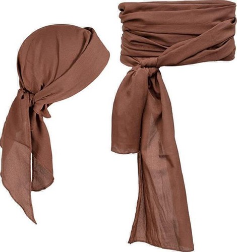 Medieval Pirate Skull Head Scarf Headband Sash Belt Adult Halloween Costume - Photo 15/15