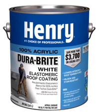 Henry Dura-Brite White Elastomeric Roof Coating, 100% Acrylic - 0.90 Gallon
