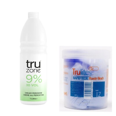 Sets Truzone Creme Peroxid 9% 1000ml & Rapid Blue Hair Bleach 500G