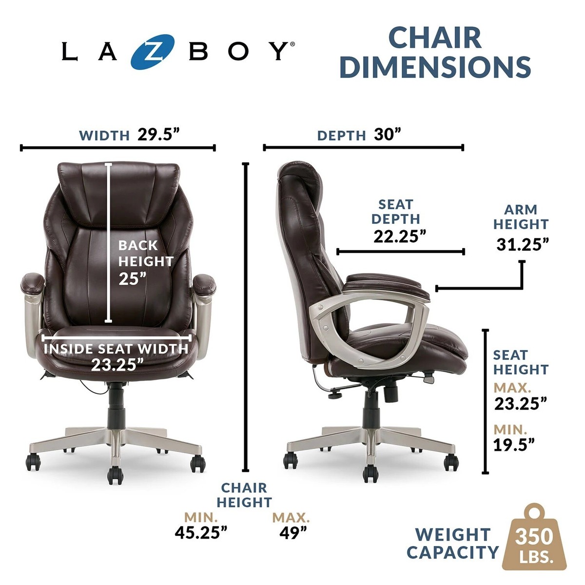 La-Z-Boy Westley Big & Tall Executive Office Chair, Active La-Z-Boy Westley Big & Tall Executive Office Chair, Active