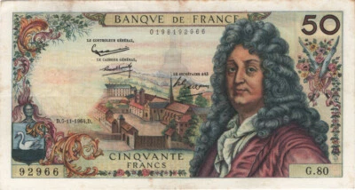 FRANCE - 50 FRANCS RACINE TYPE 1962 - Photo 1/2
