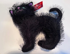 Vintage Russ Plush  Scratches  Black Cat W/Green Eyes 10  Halloween Kitty w/ Tag