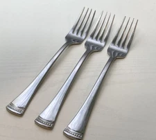 Lenox PORTOLA Salad Forks Beaded Stainless 18/10 Flatware - Set of 3