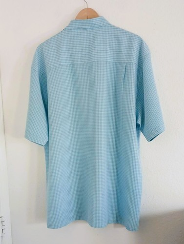 Newport Isle Men's Blue Check Button up Short Sleeve Casual Shirt Size 2XL - Picture 2 of 5