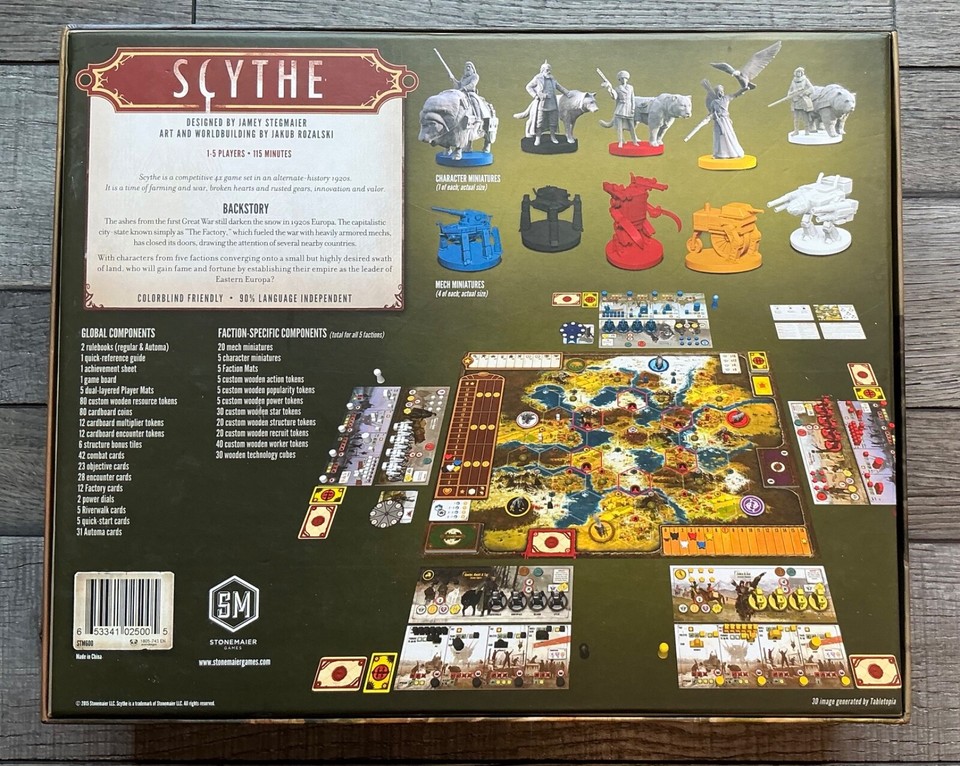Stonemaier Games , Scythe, Board Game, Ages 14+, 1-5 Players, 90-115 Minutes Playing Time