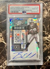 2020 Bryan Edwards Contenders Optic RC Cracked Ice Auto PSA 10 #7/22