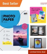 Glossy Photo Paper 8.5x11" 50 Sheets 180gsm Instant Dry Inkjet Printing