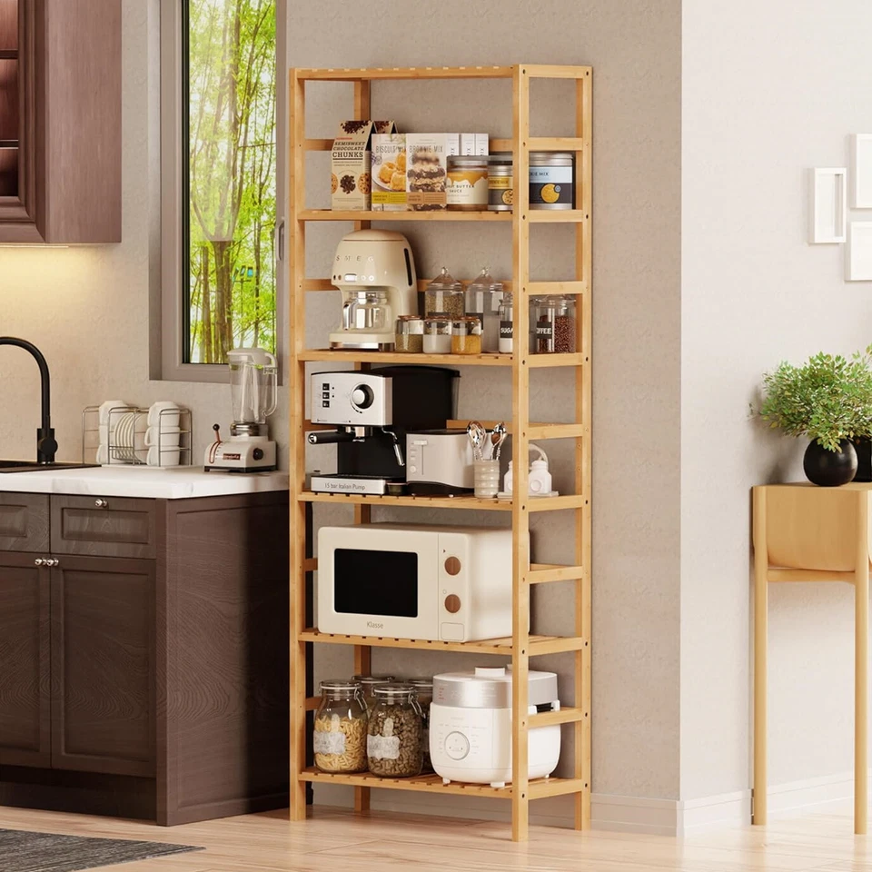 Küchenregal Holzregal Standregal Bambus Vorratsregal Küche Bambusregal Tiefe 25 - Bild 3 von 4