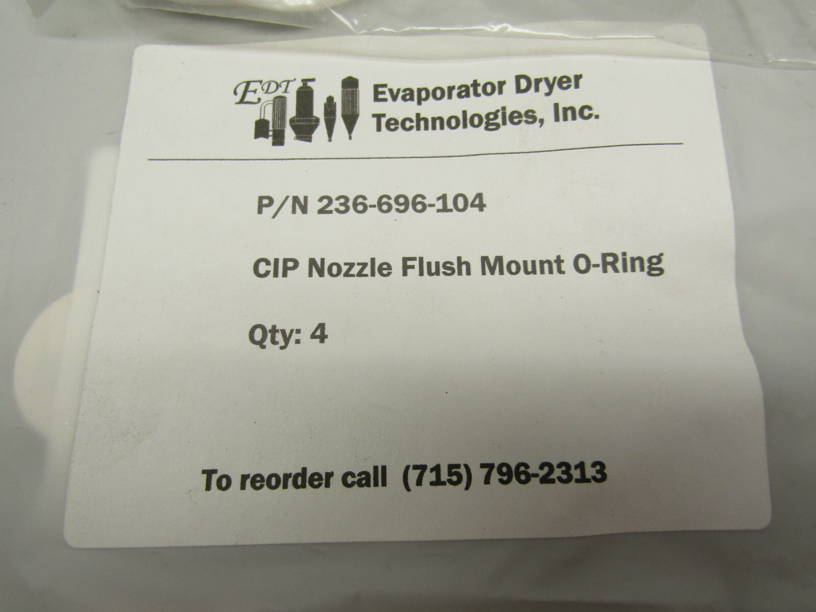Evaporator Dryer Technologies EDT 236696303 CIP Nozzle Piston + Other