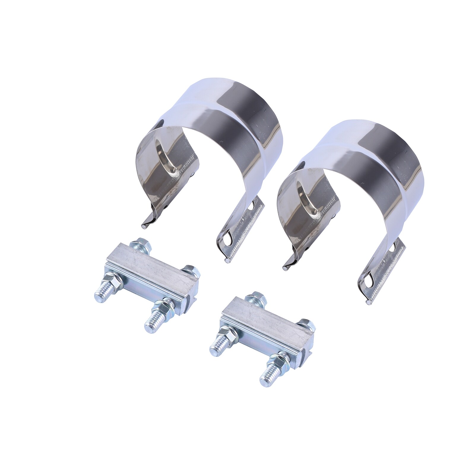 Exhaust Clamps 4 In Confote 5" Stainless Steel T304 Lap Joint Exhaust Band Clamp Step Clamps Fit Catback Muffler 2.5 Exhaust Clamp - Foto 2