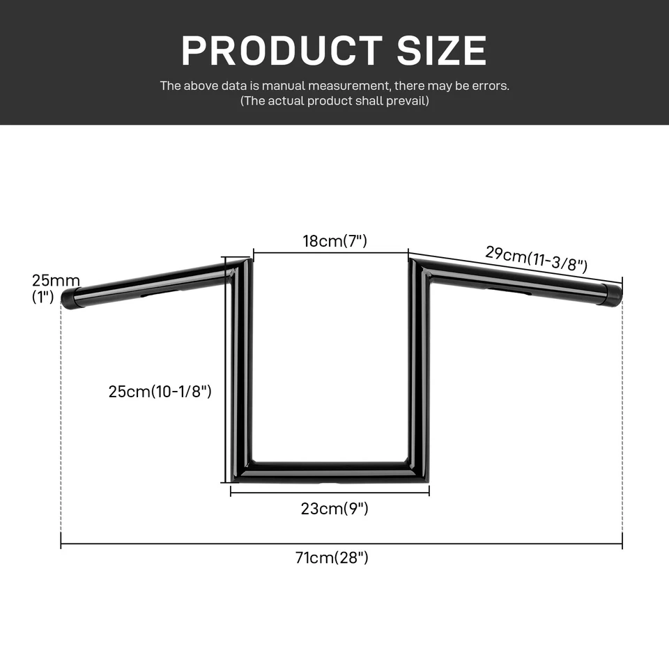 Manillar de elevación de 10" para Honda Shadow Spirit 750 1100 Foto 3 de 4