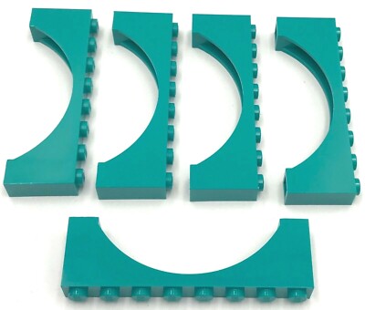 Lego 5 New Dark Turquoise Arch 1 x 8 x 2 Raised Castle Arches Pieces