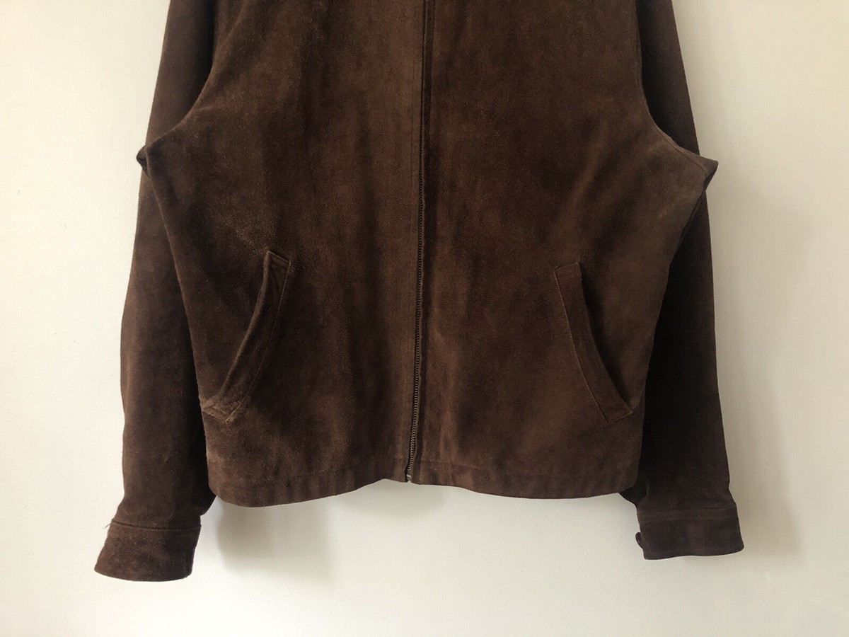 ク*ケ様 00s old gap 3rd suede leather track VTG 90s Y2K Gap Suede Leather Bomber Zip Up Jacket Brown