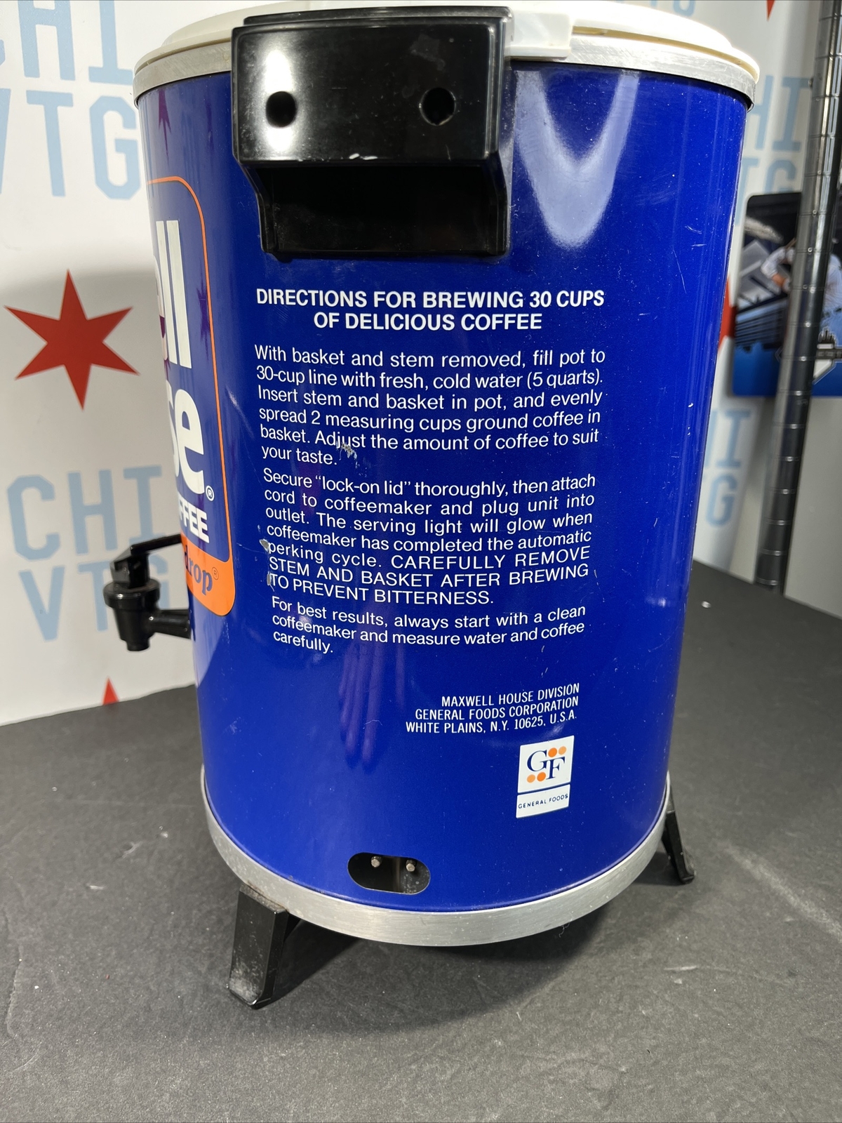 Vintage Maxwell House Coffee Pot Maker 30 Cup Metal Percolator West Bend Works eBay