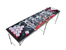 Bones Portable Beer Pong Table with Cup Holes for Football Tailgating, Campin...