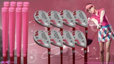 Women's iDrive Golf Clubs All Ladies Pink Hybrid 3-PW Set Lady "L" Flex Clubs