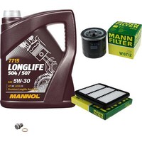 Mann Inspektionspaket 5L Mannol Longlife 504/507 5W-30 FüR Chevrolet Matiz 0.8