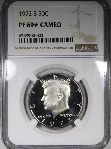 1972-S Kennedy Half Dollar NGC PR69 STAR CAMEO Attractive Mirrors