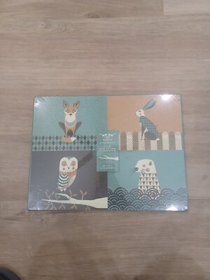 MAGPIE ''TOM FROST DUSK WILDLIFE'' SET OF 4 XL CORK-BACKED PLACEMATS
