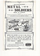 Britains 1915 Catalog, Quality Reproduction