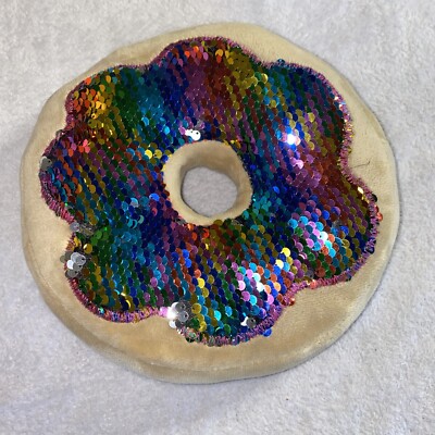 Unbranded Color Change Shift Sequin Donut Kids Toy Plush Colorful Silver Gift 8 