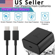 45W Universal Fast Charger Wall Adapter Type C Cable for Samsung Galaxy S22 S21