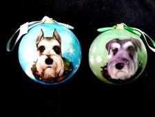 Adorable Schnauzer Christmas Tree Ornament Mini Schnauzer With Hang Ribbon Cute 