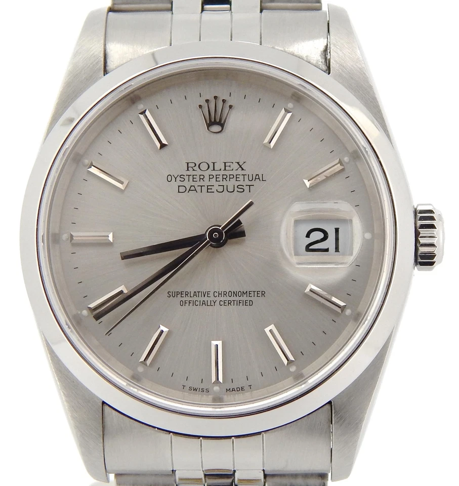 Rolex Datejust Hombres Acero Inoxidable Oyster Perpetual Zafiro Cristal Reloj 16200