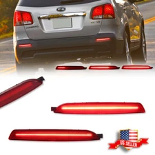Red LED Rear Bumper Reflector Tail Signal Brake Lights For 2011-2013 Kia Sorento