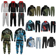 HNL Mens Tracksuit Set Fleece Hoodie Top Bottoms Gym Jogging Joggers S TO 6XL