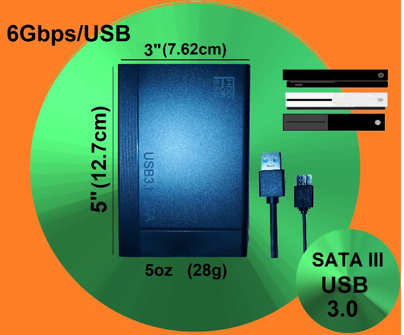 Xbox One, PS4 1TB Portátil Externo USB 3.0 Unidad de Juego Almacenamiento HDD Foto 4 de 4