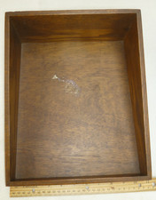 VINTAGE LETTER TRAY Wood 11" x 12.5" Graduated depth Medium brown nice grain