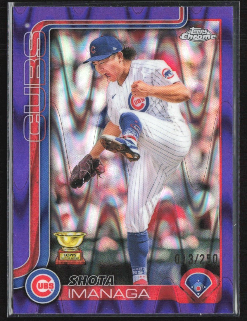 Shota Imanaga 2025 Topps Chrome Purple Raywave /250 #149 Chicago Cubs