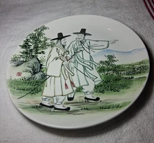 Korean Iron Stone Hand-Painted Porcelain Plate Authentic works