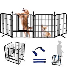 Heavy Duty Metal Dog Playpen Fence,Indoor Outdoor Exercise Pen w/ Door,110  