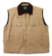 Wyoming Traders US Men’s 2XL XXL Brown Lined Western Concealed Carry Canvas Vest