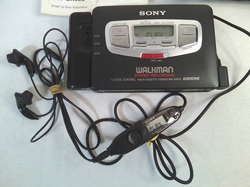 SONY Walkman WM-GX655 Black Portable Cassette Player Recorder
