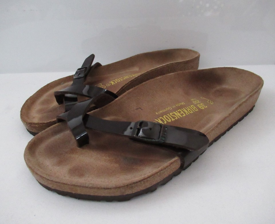 BIRKENSTOCK Mayari Ladies Thong Sandals Birko-Flor Patient Dark Chocolate Sz 39