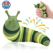 Cevioce Easter Kids Sensory Slug Fidget Toys, Mini Articulated Stress Relief