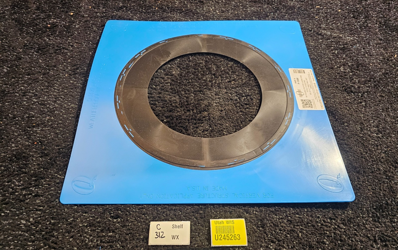 (QTY 12) Quickflash P-1000 Utility Pipe Flashing Panel No Caulking Fits 10" Pipe