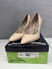 Sam Edelman Hazel Nude Leather Pointed Toe Stiletto Pumps Womens Size 10M 