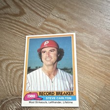 Topps 1981 Steve Carlton #202 Philadelphia Phillies Record Breaker