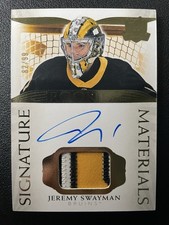 21-22 The Cup Hockey Signature Materials Patch Auto Rookie Jeremy Swayman #/99